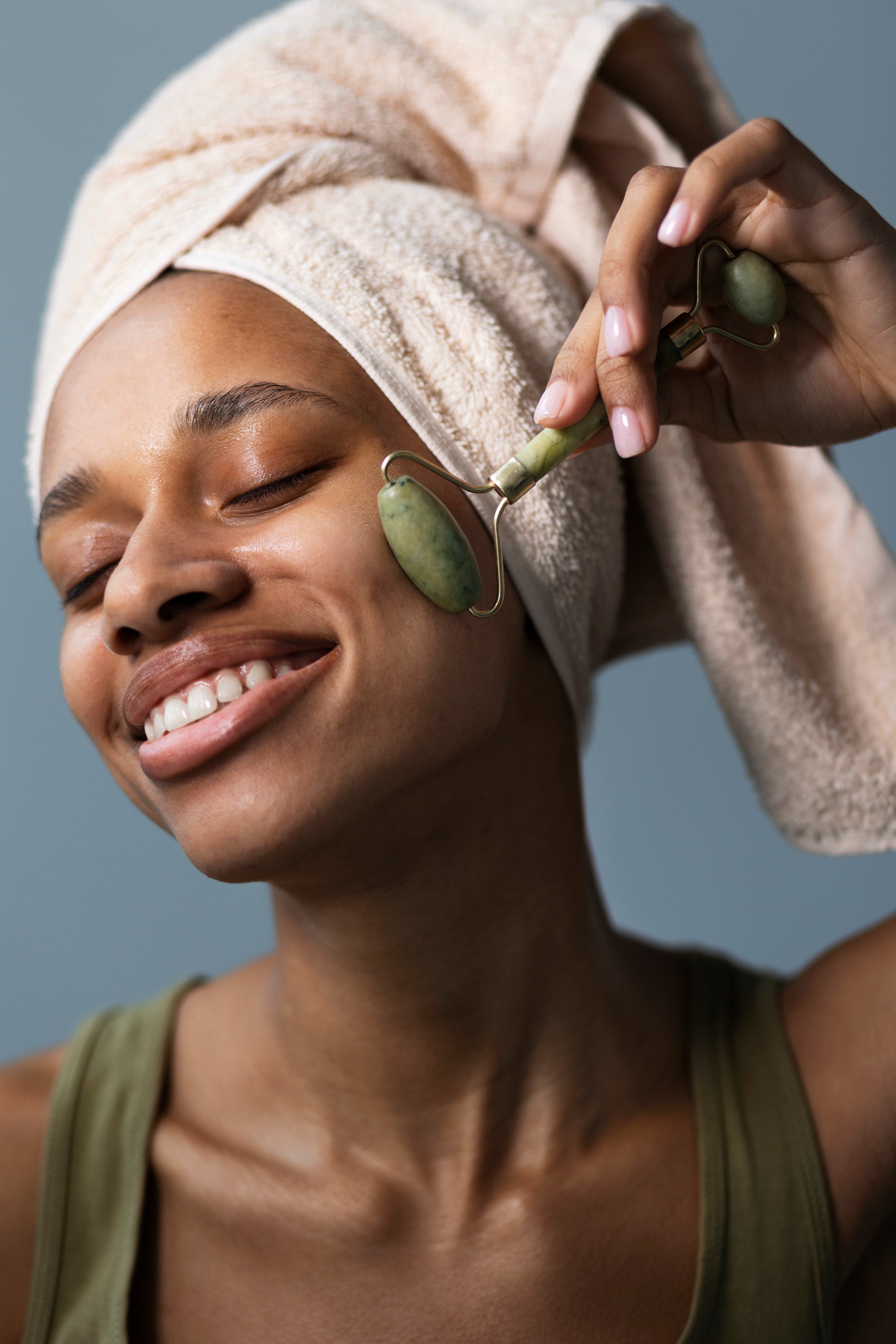 Woman enjoying spa treatment with face mask