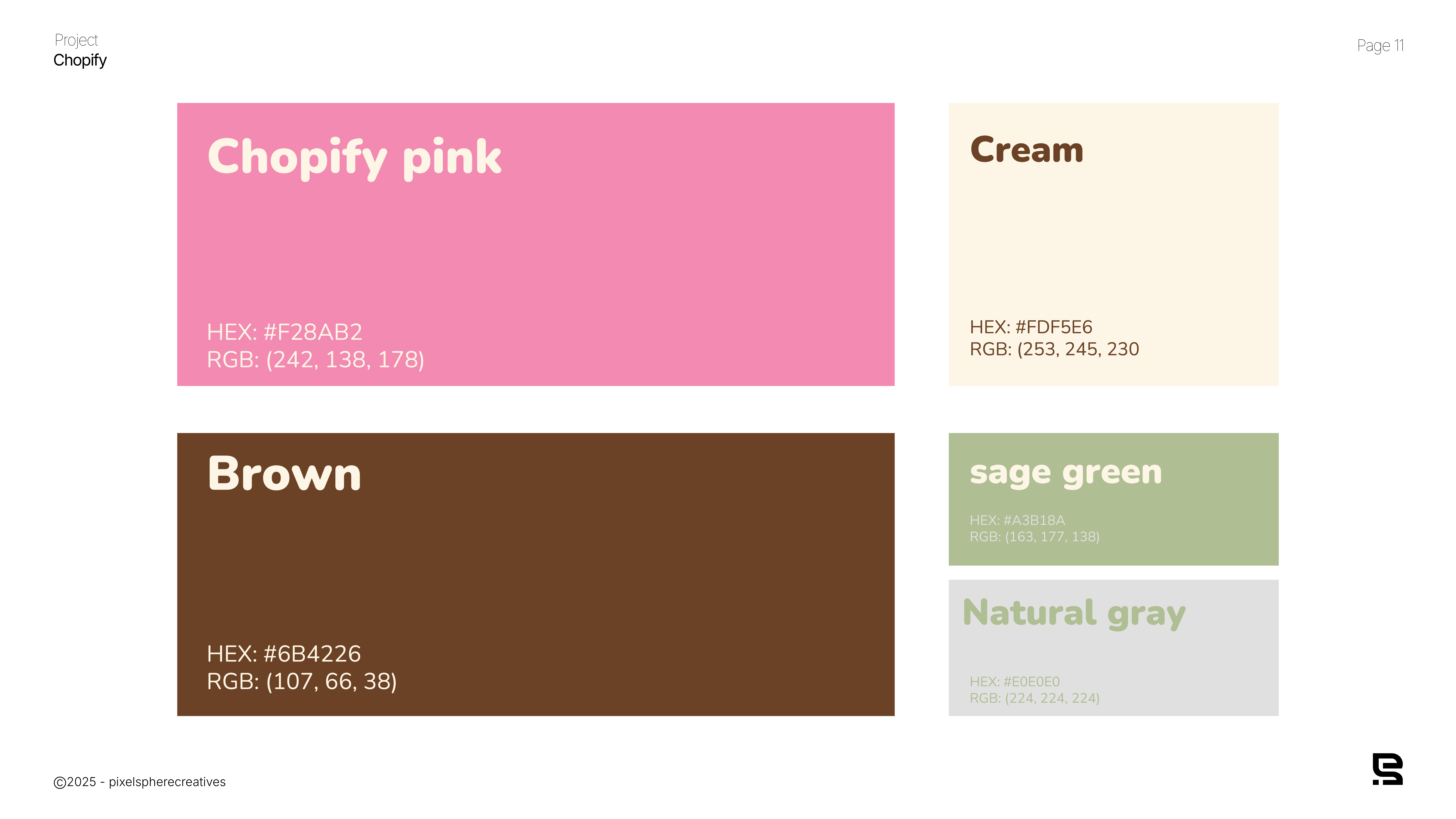 Color palette and typography blocks