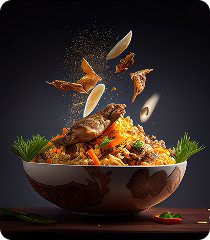 Rice bowl dish presentation