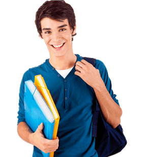 Student with books learning