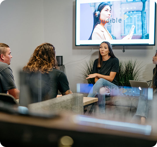Our team in a meeting